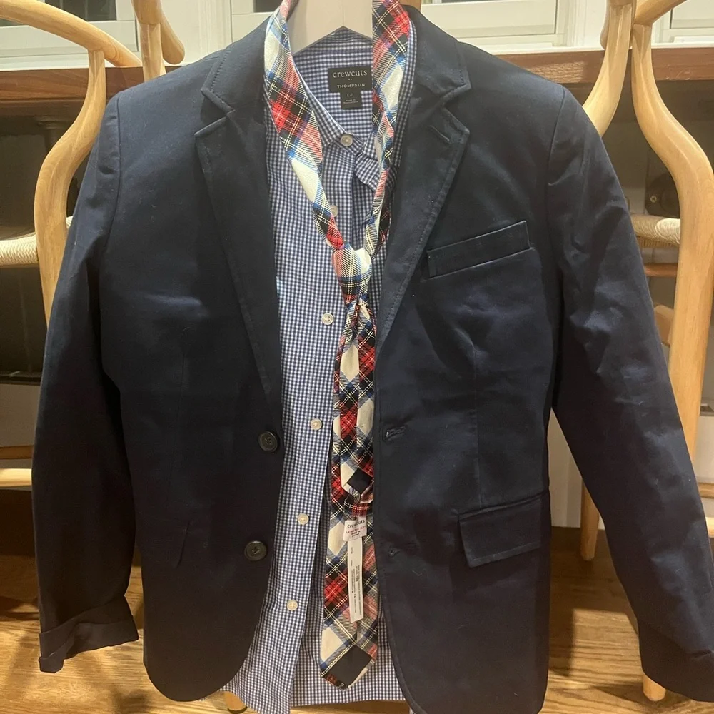 J. Crew Factory Kids Plaid Tie in Red, Blue, and Black